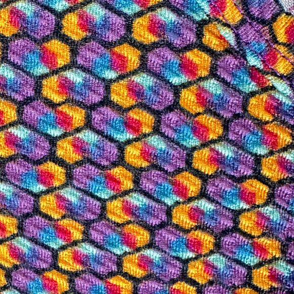 LuLaRoe Midi Dress Womens Size L Purple Orange Short Sleeve Fit Flare Scoop Neck - Picture 6 of 8